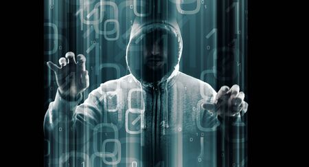 Internet cyber spy, computer hacking onlineの写真素材
