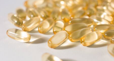 Cod-liver oil yellow tabletsの写真素材