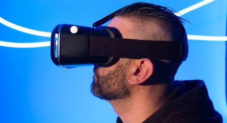 VR virtual reality cyberspace deviceの写真素材