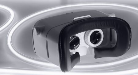 Black and white virtual reality conceptの写真素材