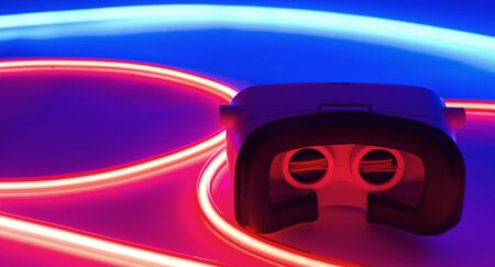 Red blue VR virtual reality conceptionの写真素材