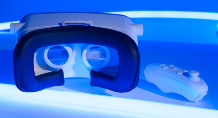 Virtual reality blue concept