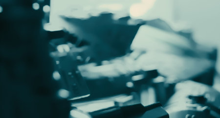 Futuristic dark green blur backdropの写真素材