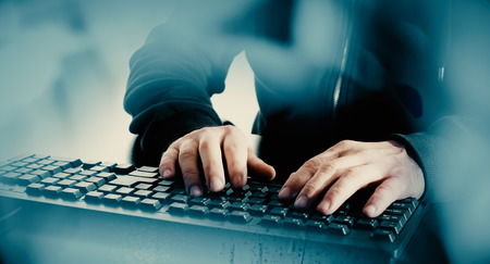 Hacker hacking computer securityの写真素材