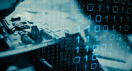 Binary code new technology abstract background