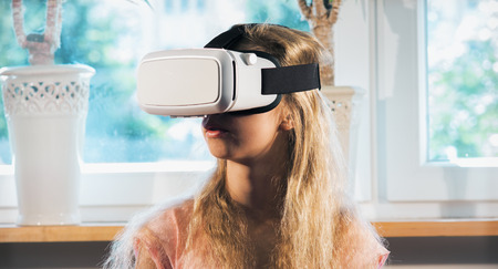 VR virtual reality headsetの写真素材