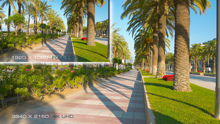 4K Ultra HD comparison Full HDの写真素材
