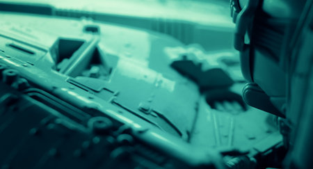 Green space ship abstract science fiction