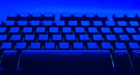 Office pc computer blue keyboardの写真素材