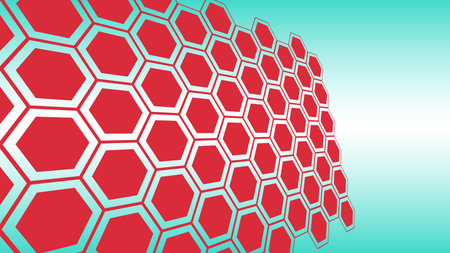 Hexagons layout template shapes, science technology background conception