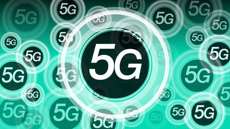 High speed 5G mobile internet network, vector background concept