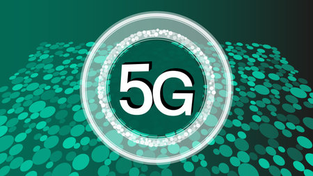 5G global vector symbol concept, fast internet signal for smartphone and mobile phones