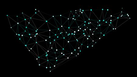 Graphic dots background round shapes and lines vector polygonal conceptionのイラスト素材