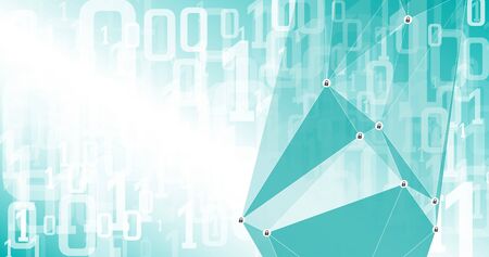 Cyberattack information technology, padlocks and binary codeのイラスト素材