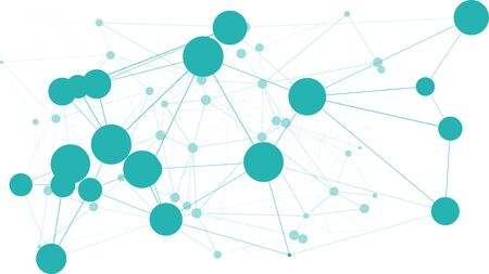 Concept graphic illustration circles green digital, connected presentation molecule wiresのイラスト素材