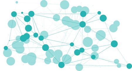 Connecting geometric chaos layout connections algorithm, circles innovation presentationのイラスト素材