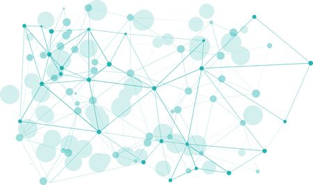 Connections graphic lines circles, vector shapes digital chaos conceptのイラスト素材