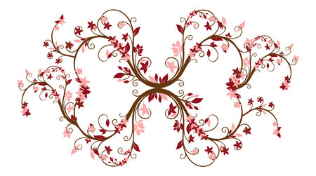 Illustration of a floral background with swirls and ornamentsのイラスト素材