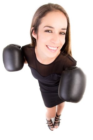 Happy Boxing business woman の写真素材