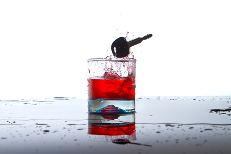 Concept of Drinking and Driving, car keysの写真素材