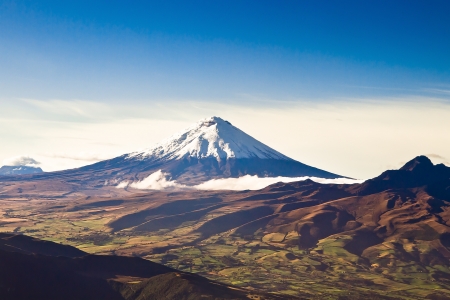 Cotopaxi volcano, Ecuador aerial shotの写真素材