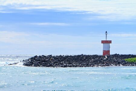 A seaside lighthouse overlooking the sea, Galapagos Islndsの写真素材