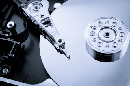 Hard disk drive inside. isolated studio shotの写真素材