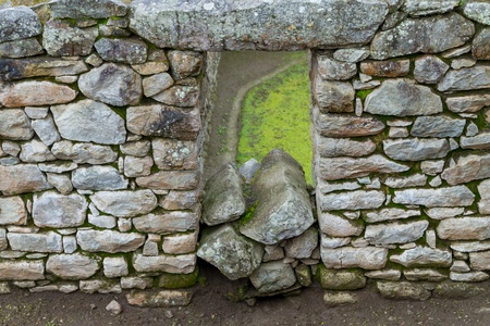 Fragment of the old wall of the Machu Picchu Ruinsの写真素材