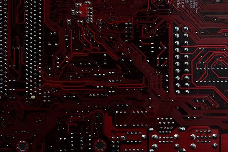 close-up of electronic circuit board の写真素材