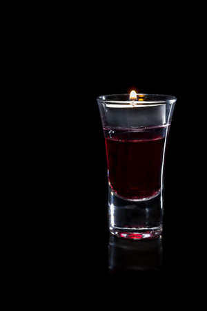 macro shot of glass and candleの写真素材