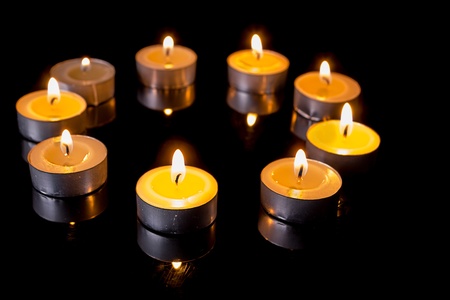 small candles in a circleの写真素材