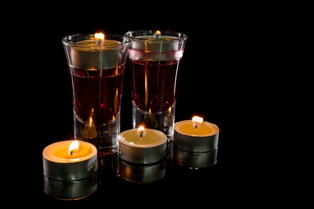 Burning candlesの写真素材