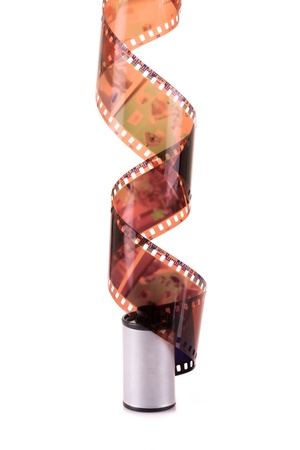 Old 35 mm negative film stripの写真素材