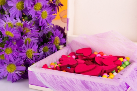 Mother s Day Concept with colorful flowers の写真素材
