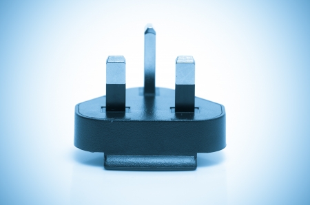 Electric plug isolated UK  color processed blueの写真素材