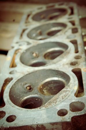 shot of car engine block vintage processedの写真素材