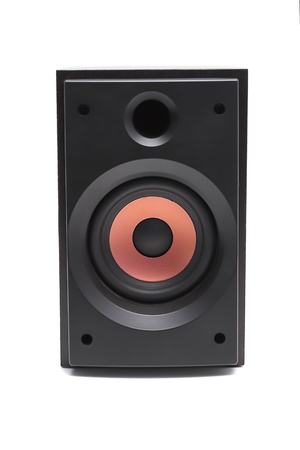 Black sound speaker on white background の写真素材