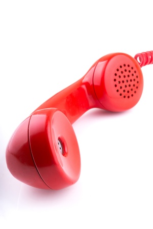 Rotary telephone handset with white backgroundの写真素材