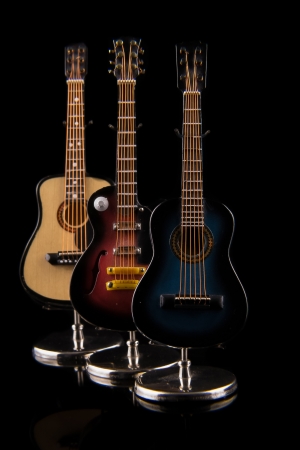 acoustic and electric guitars setの写真素材