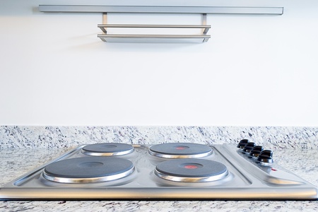 Four electric elements on a stove の写真素材