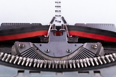Concept about War written on an old typewriter  の写真素材