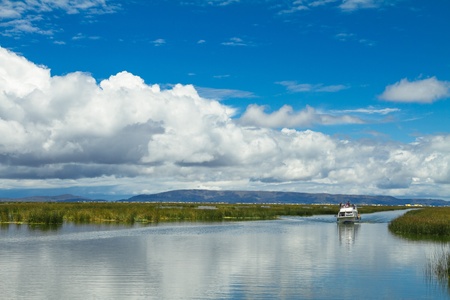 Landscape of a lake adn skyesの写真素材