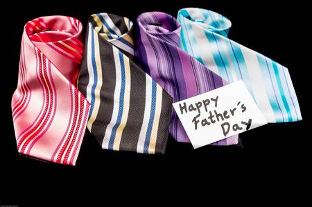Happy Fathers Day tag with necktiesの写真素材