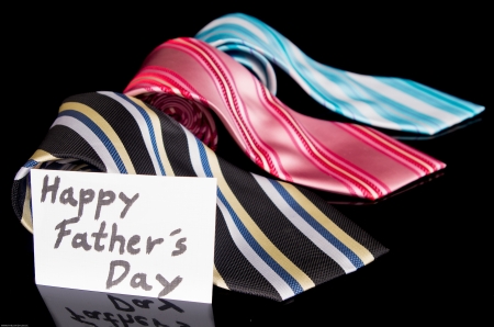 Happy Fathers Day tag with necktiesの写真素材