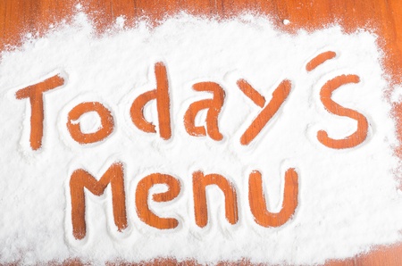 Todays menu sign, Flour Artworの写真素材