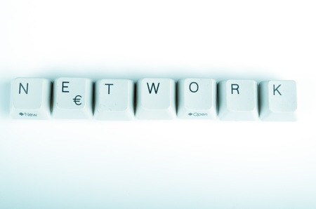 Network word written with computer buttonsの写真素材