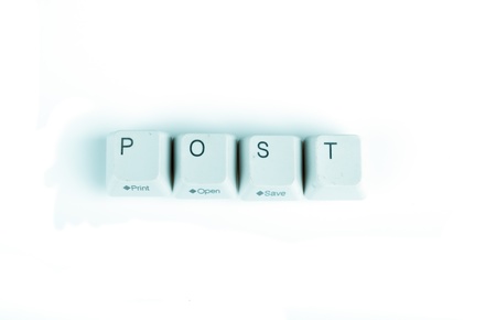 post word written with computer buttonsの写真素材