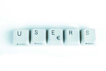 Users word written with computer buttonsの写真素材
