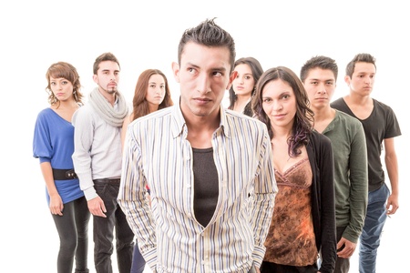 Group of worried people seriousの写真素材