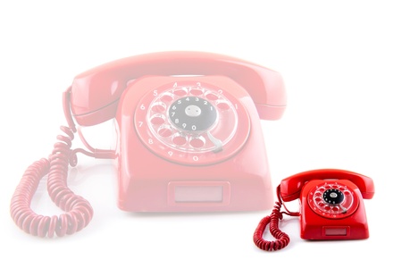 Telephone concept old red phoneの写真素材